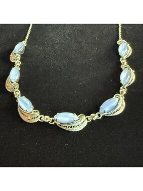 Alice Caviness Vintage Sterling Silver 925 Blue Moon Glow Necklace 16 in 11.5g